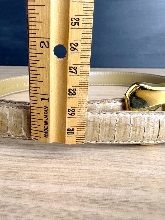 Skinny Genuine Snakeskin Belt, Made in Taiwan, ROC - 1980s Vintage